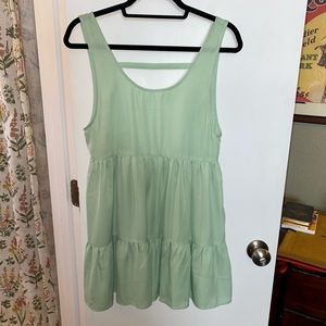 TOBI sz Sm green baby doll dress